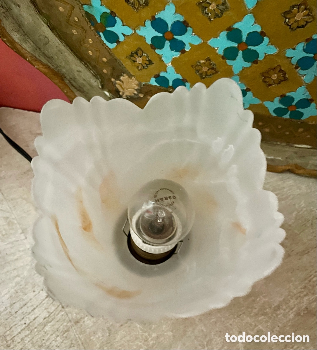 Antig&uuml;edades: Aplique con tulipa de cristal - Foto 3