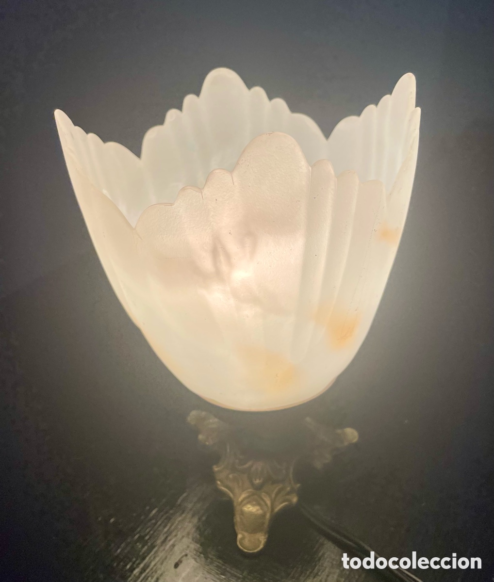 Antig&uuml;edades: Aplique con tulipa de cristal - Foto 4