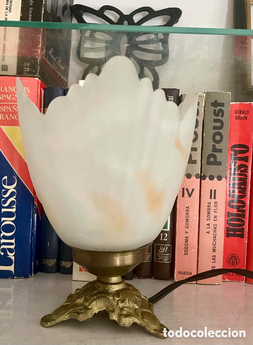 Antig&uuml;edades: Aplique con tulipa de cristal - Foto 5