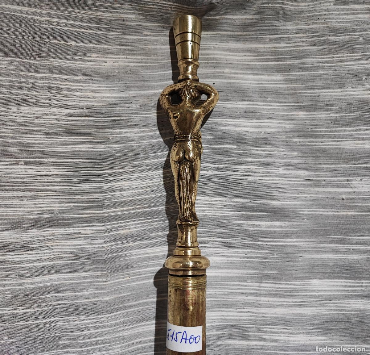 Antig&uuml;edades: BASTON DE PASEO POMO DE NI&Ntilde;O DE BRONCE - Foto 2