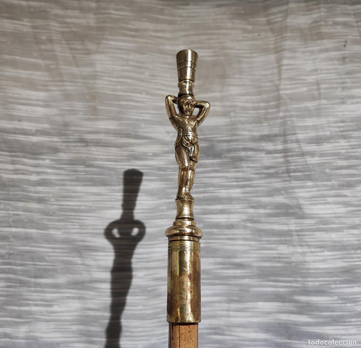 Antig&uuml;edades: BASTON DE PASEO POMO DE NI&Ntilde;O DE BRONCE - Foto 5