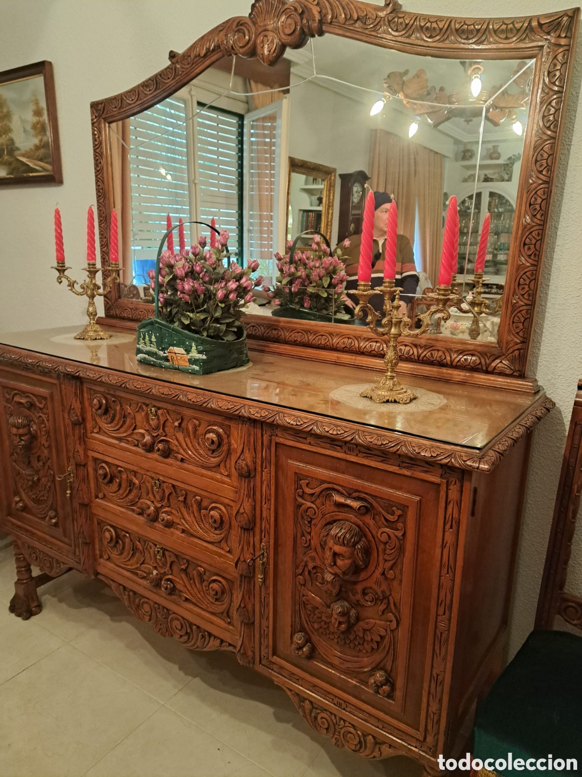 Antig&uuml;edades: Comedor completo madera noble - Foto 3