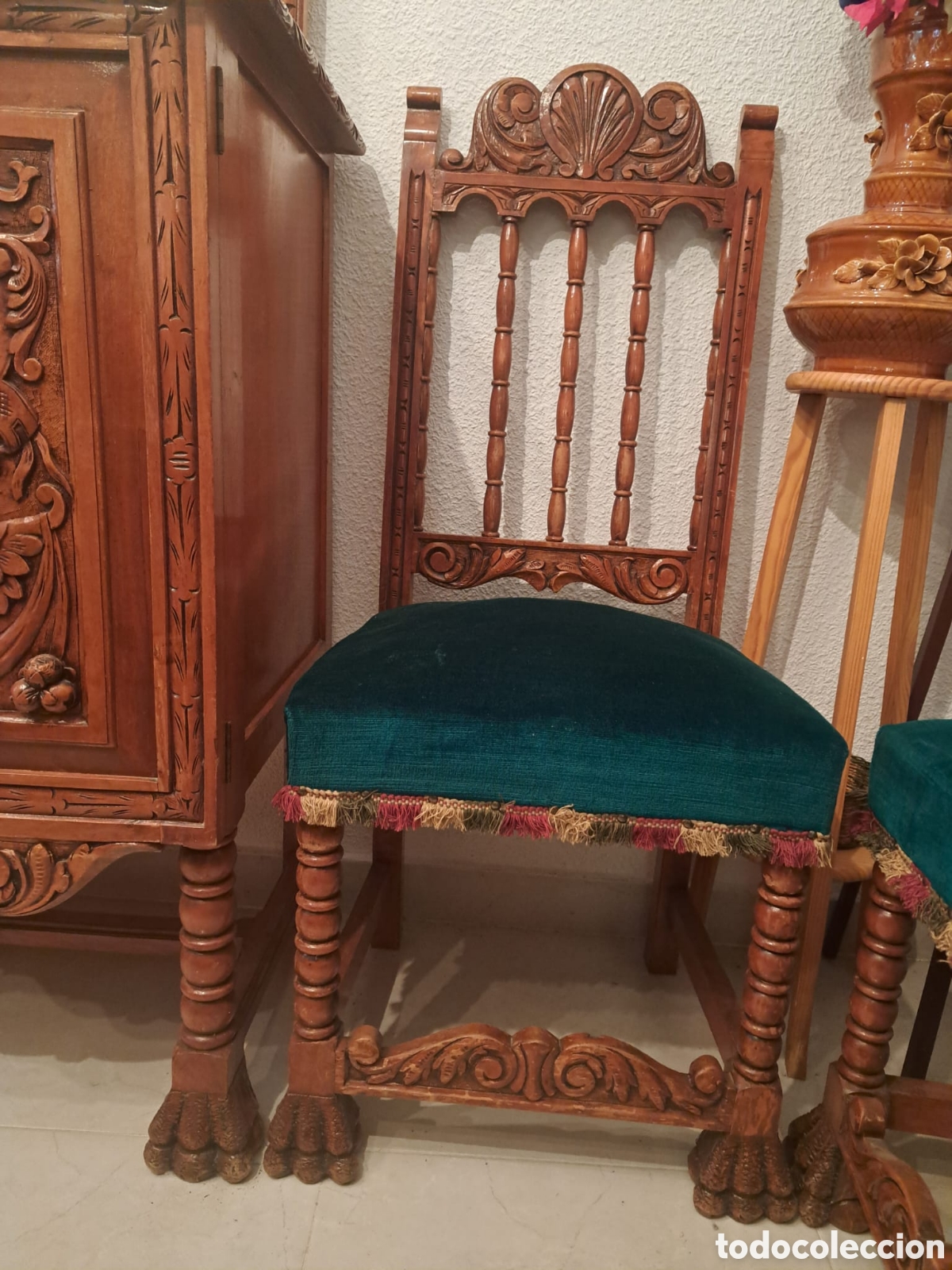 Antig&uuml;edades: Comedor completo madera noble - Foto 9