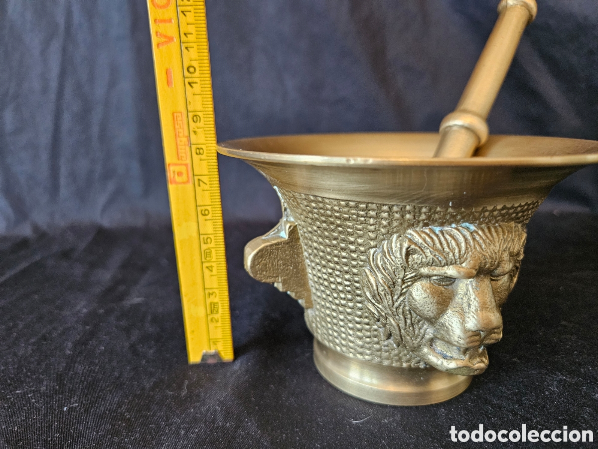 Antig&uuml;edades: Gran Mortero almirez bronce. Cabeza de Le&oacute;n - Foto 11
