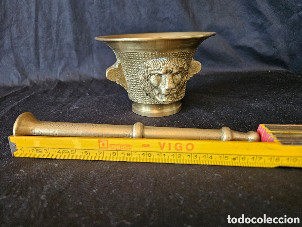 Antig&uuml;edades: Gran Mortero almirez bronce. Cabeza de Le&oacute;n - Foto 12