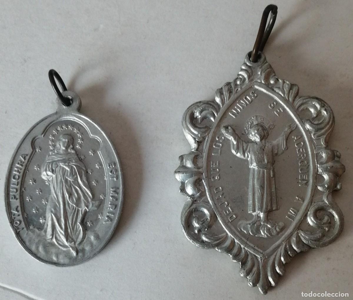 Antig&uuml;edades: LOTE DE 2 MEDALLAS RELIGIOSAS - Foto 1