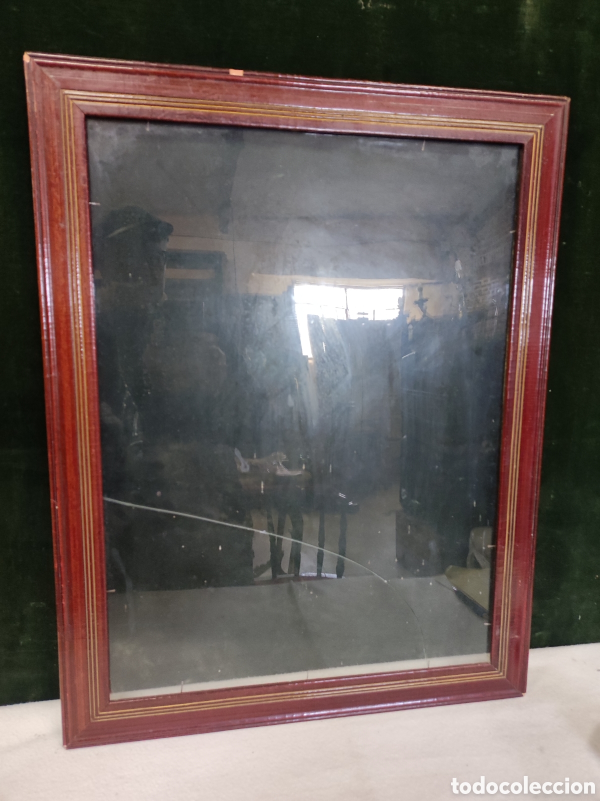Antig&uuml;edades: Marco antiguo cristal roto - Foto 1