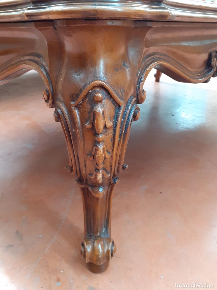 Antig&uuml;edades: Mesa de centro de m&aacute;rmol y madera noble - Foto 3