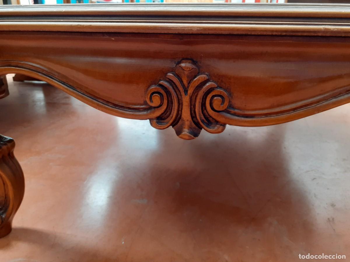 Antig&uuml;edades: Mesa de centro de m&aacute;rmol y madera noble - Foto 4