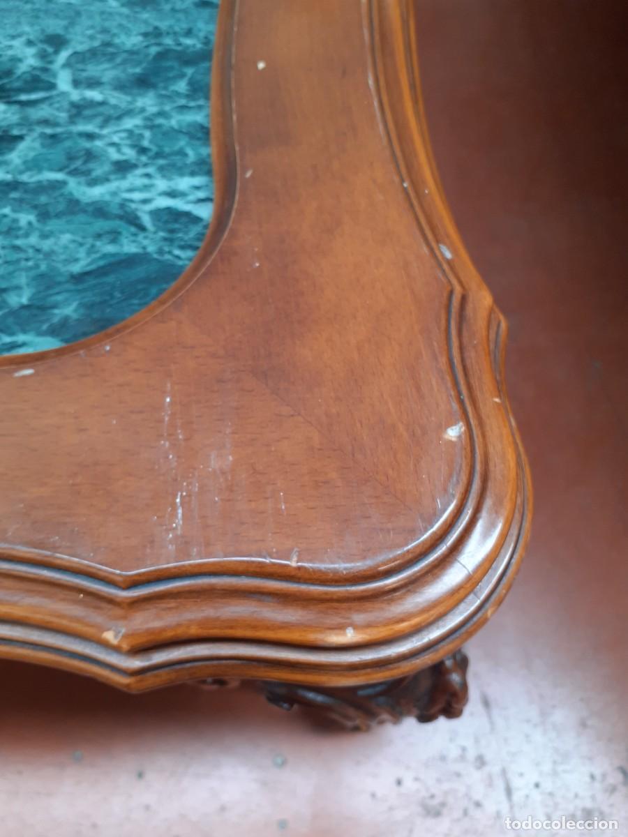 Antig&uuml;edades: Mesa de centro de m&aacute;rmol y madera noble - Foto 9