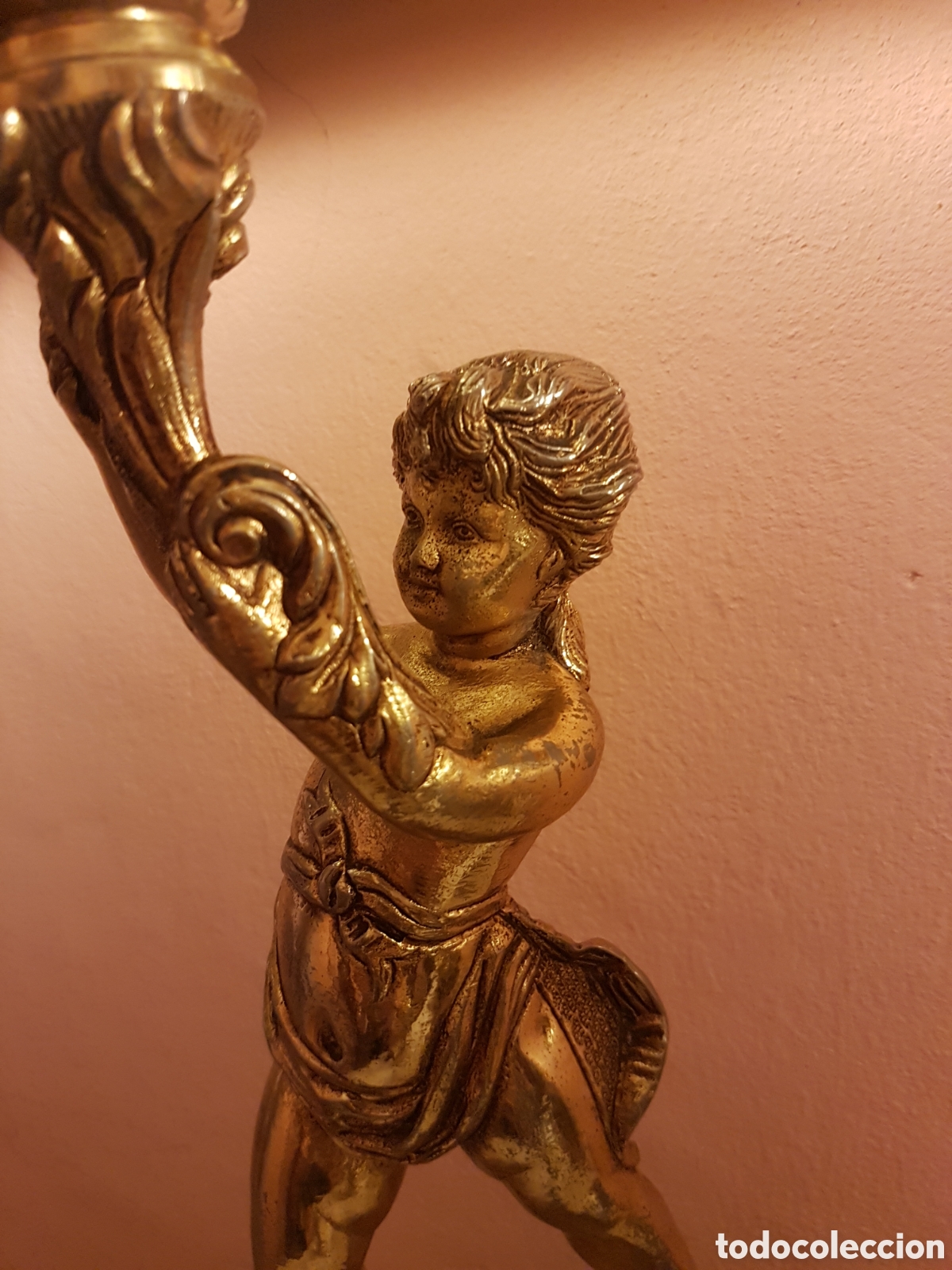 Antig&uuml;edades: L&aacute;mpara querub&iacute;n. Neoclasicismo - Foto 8