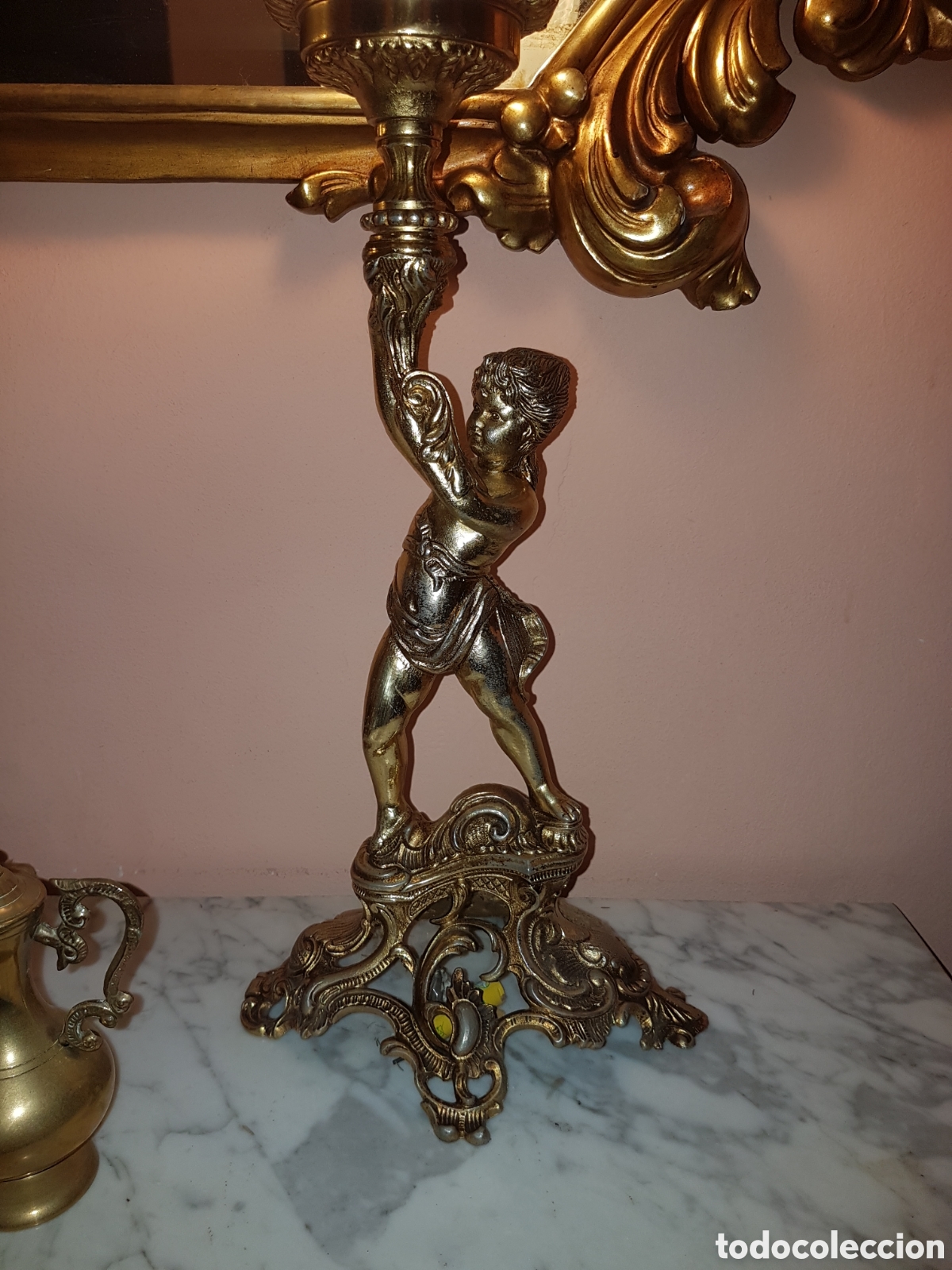 Antig&uuml;edades: L&aacute;mpara querub&iacute;n. Neoclasicismo - Foto 10