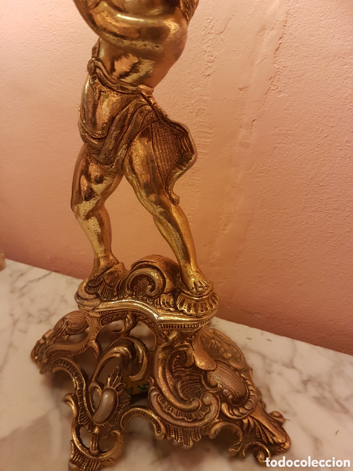 Antig&uuml;edades: L&aacute;mpara querub&iacute;n. Neoclasicismo - Foto 11