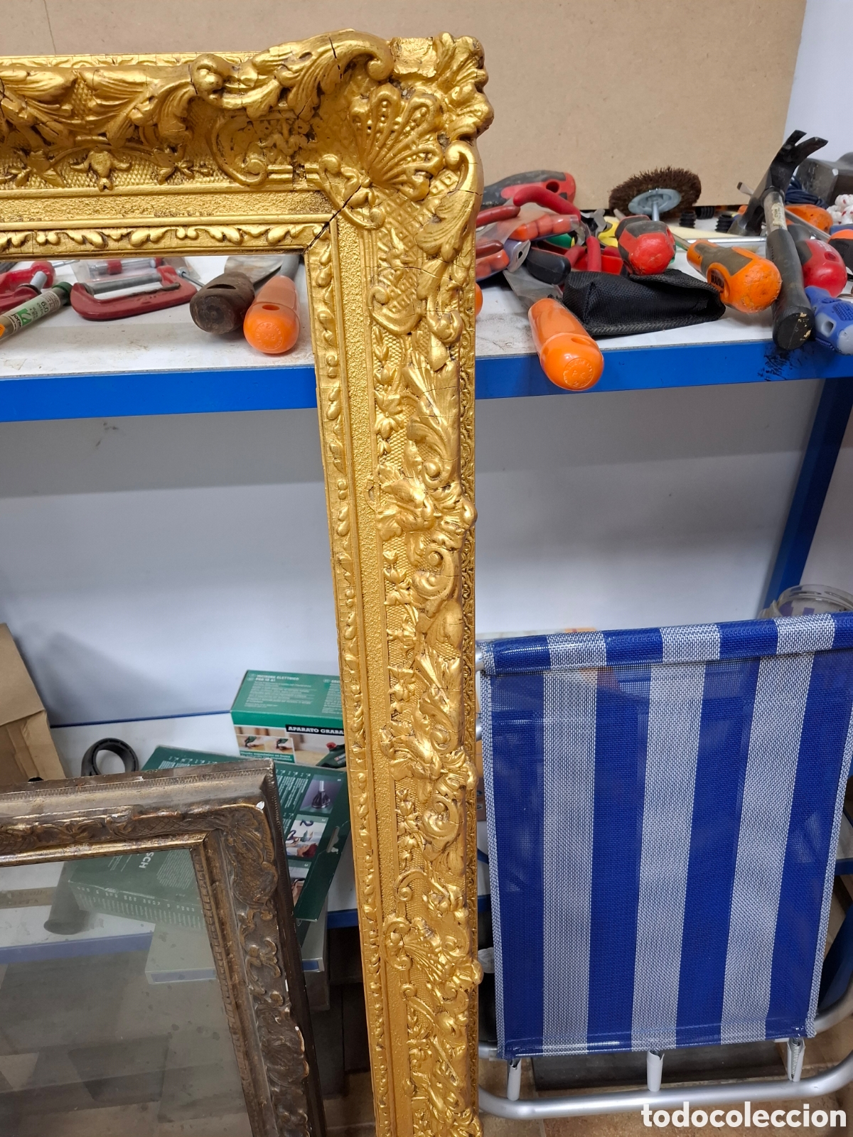 Antig&uuml;edades: Marco dorado siglo XIX - Foto 2