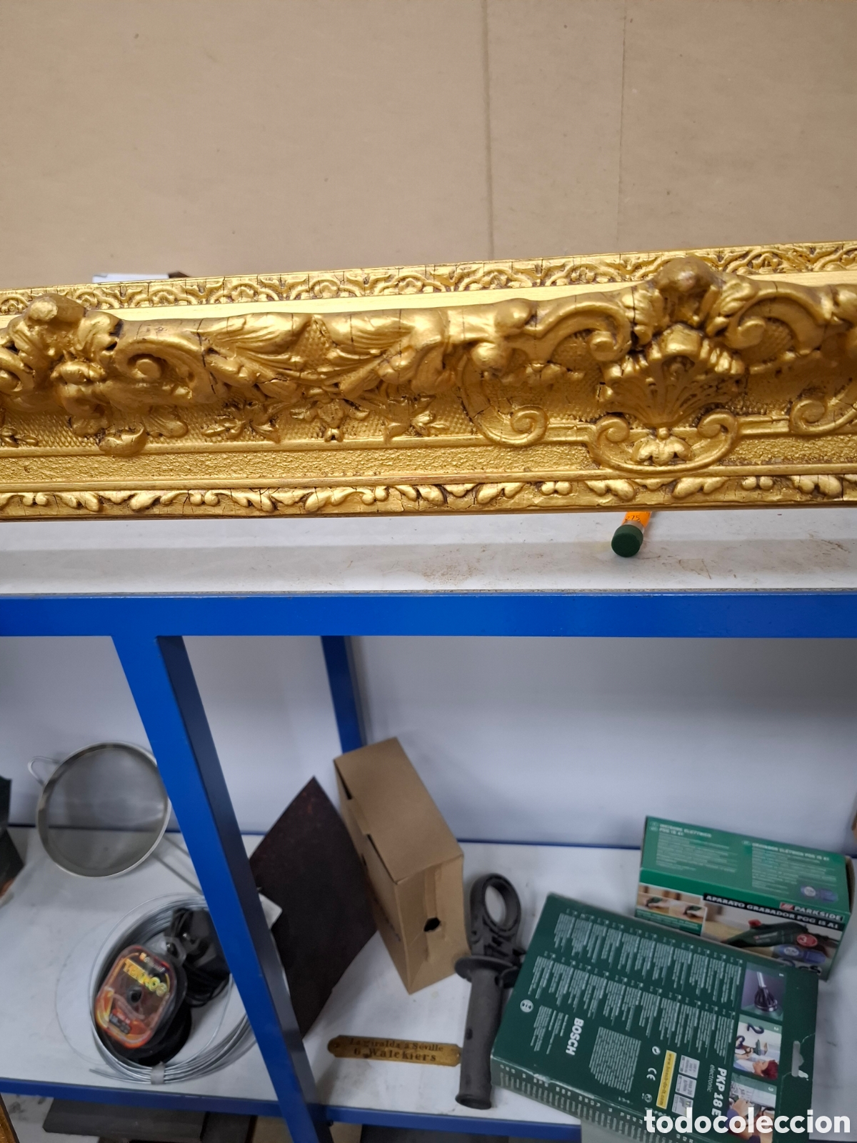 Antig&uuml;edades: Marco dorado siglo XIX - Foto 4