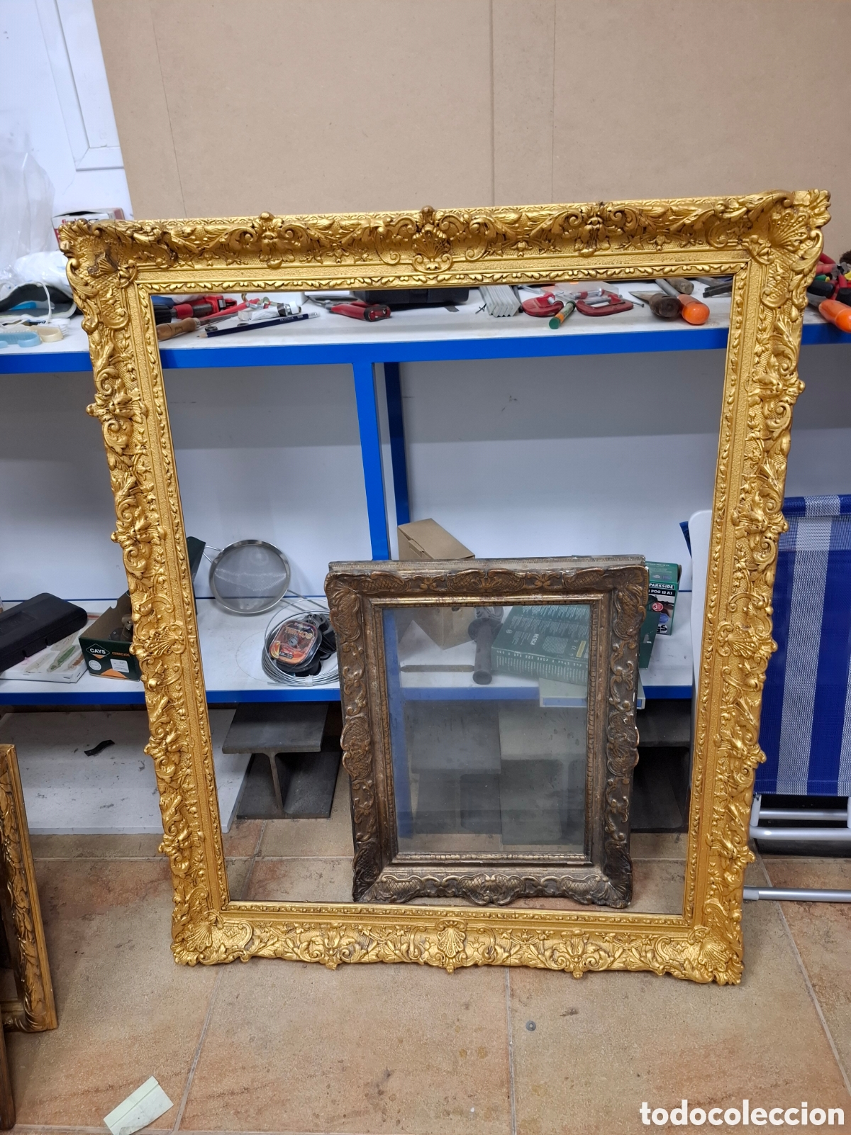 Antig&uuml;edades: Marco dorado siglo XIX - Foto 1