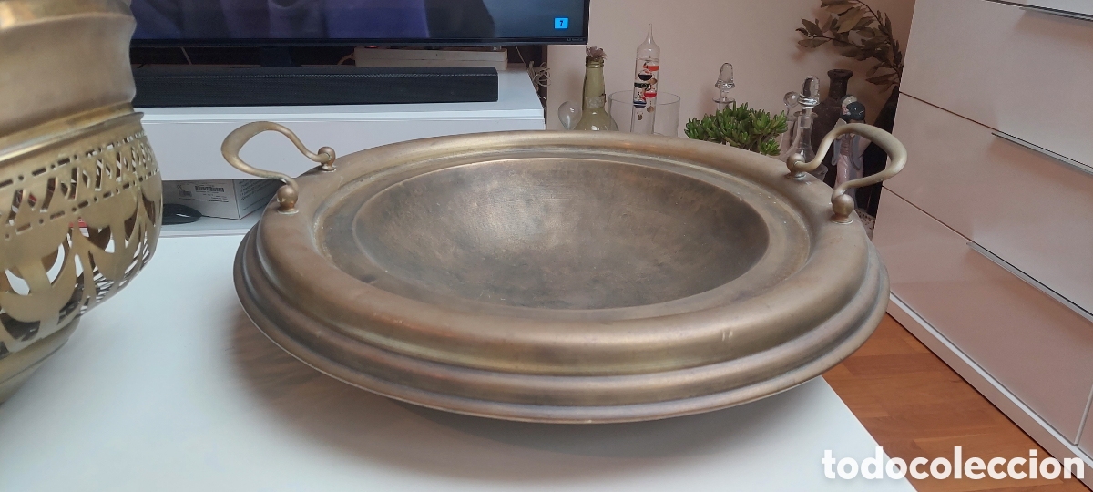 Antig&uuml;edades: Brasero de lat&oacute;n de 47cm. - Foto 3