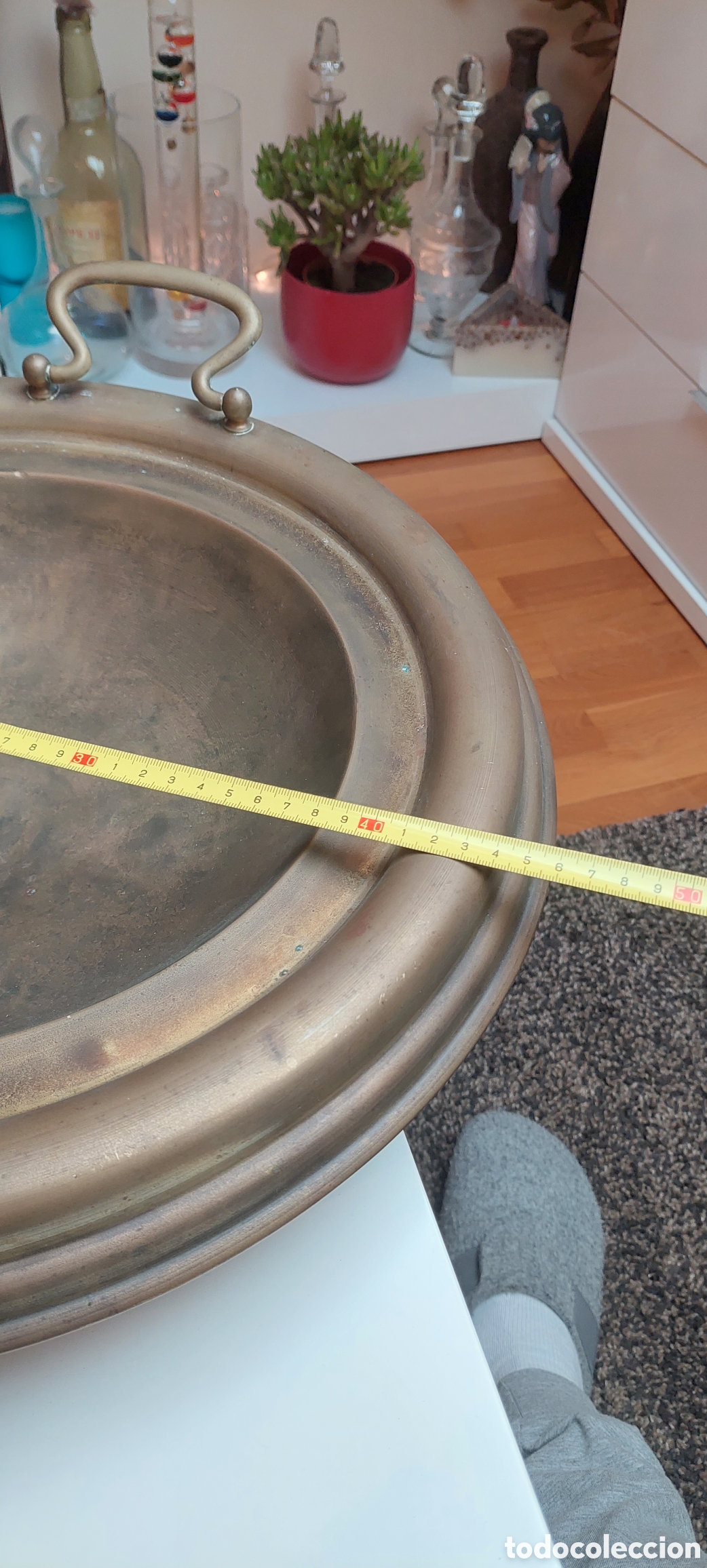 Antig&uuml;edades: Brasero de lat&oacute;n de 47cm. - Foto 5