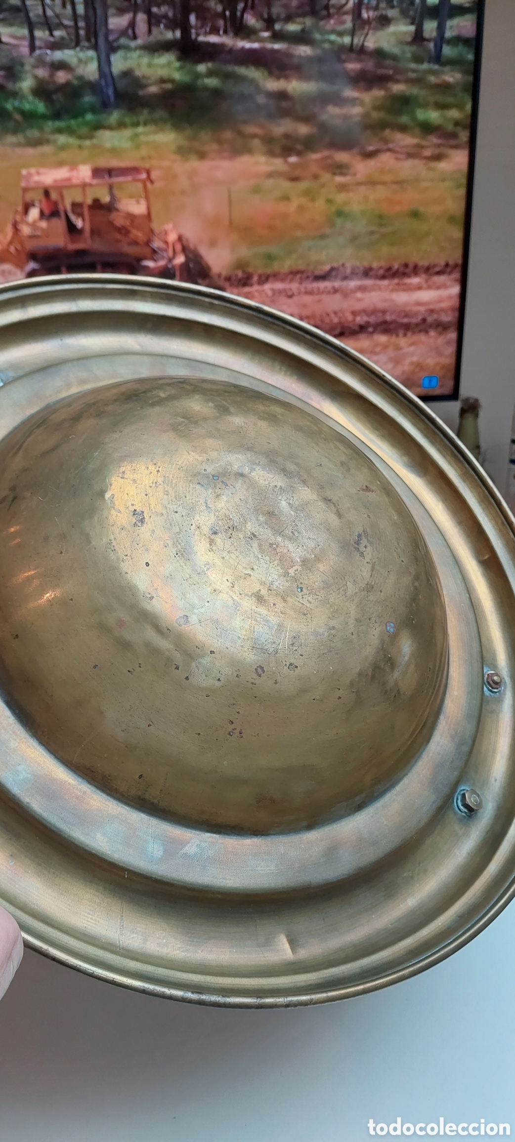 Antig&uuml;edades: Brasero de lat&oacute;n de 47cm. - Foto 7