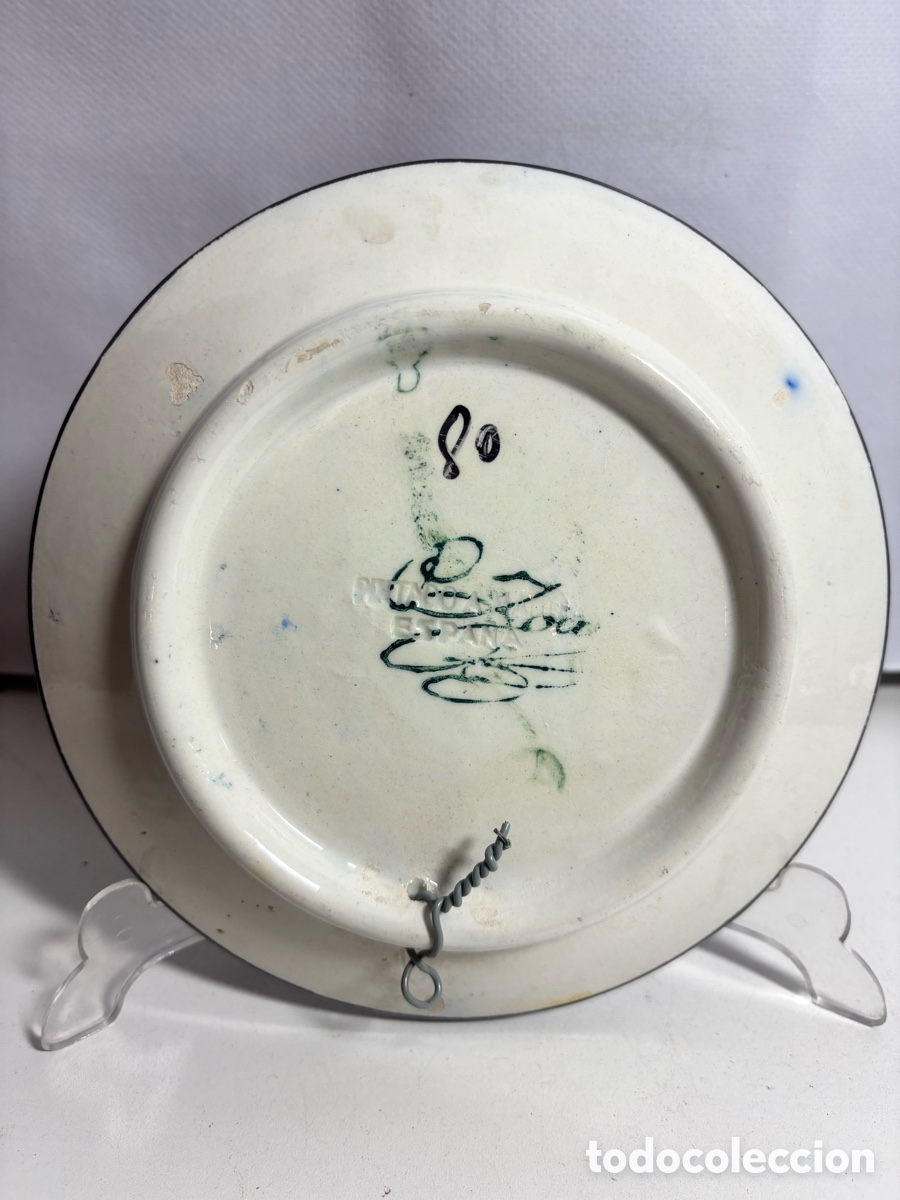 Antig&uuml;edades: Plato de cer&aacute;mica decorado - Foto 3