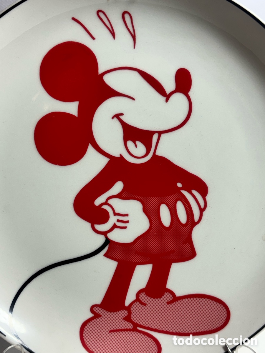 Antig&uuml;edades: Plato de porcelana, decorado con Mickey - Foto 2