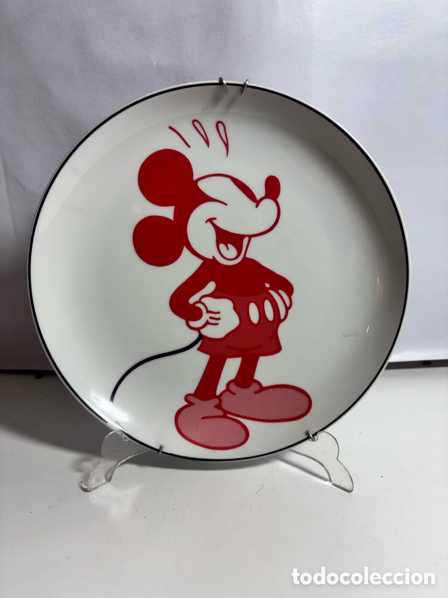 Antig&uuml;edades: Plato de porcelana, decorado con Mickey - Foto 1