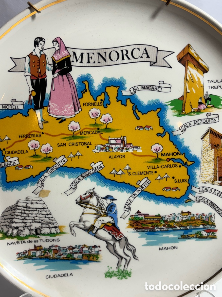 Antig&uuml;edades: Plato de porcelana recuerdo de Menorca - Foto 2