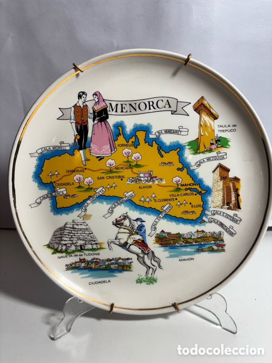 Antig&uuml;edades: Plato de porcelana recuerdo de Menorca - Foto 1