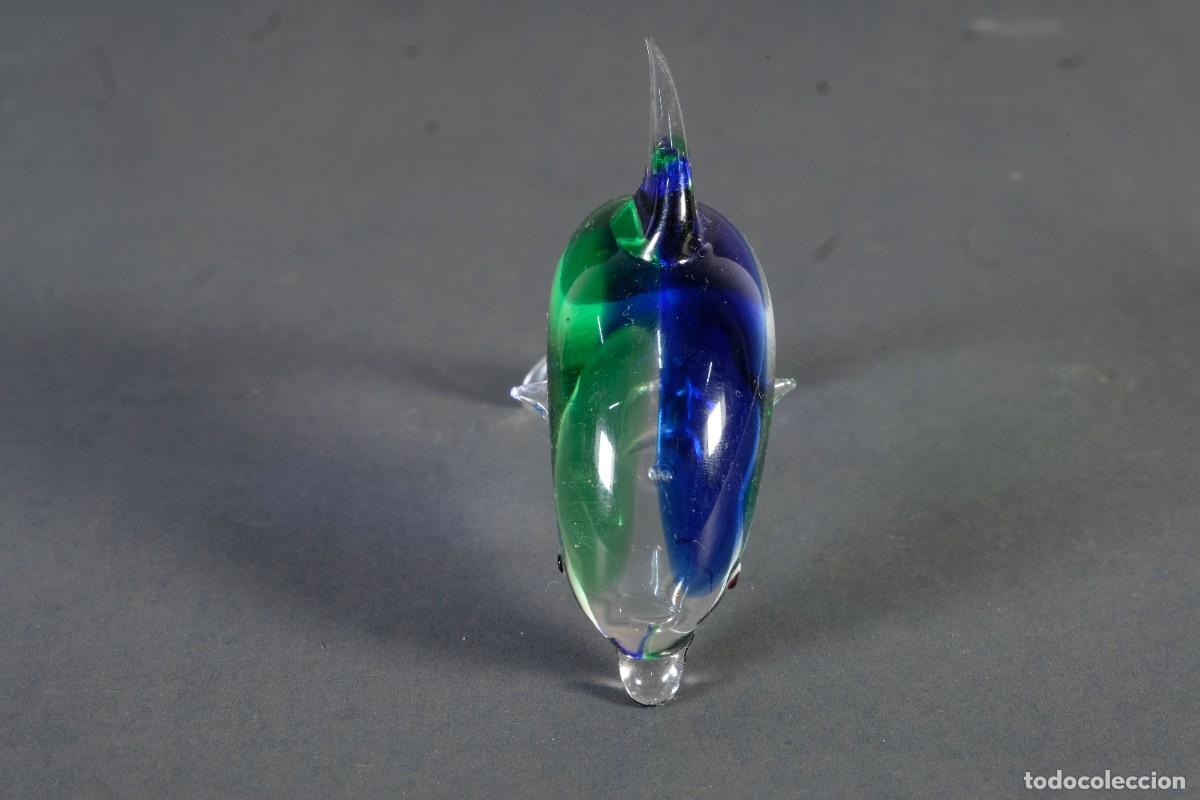 Antig&uuml;edades: Figura de delf&iacute;n en cristal de Murano - Foto 3