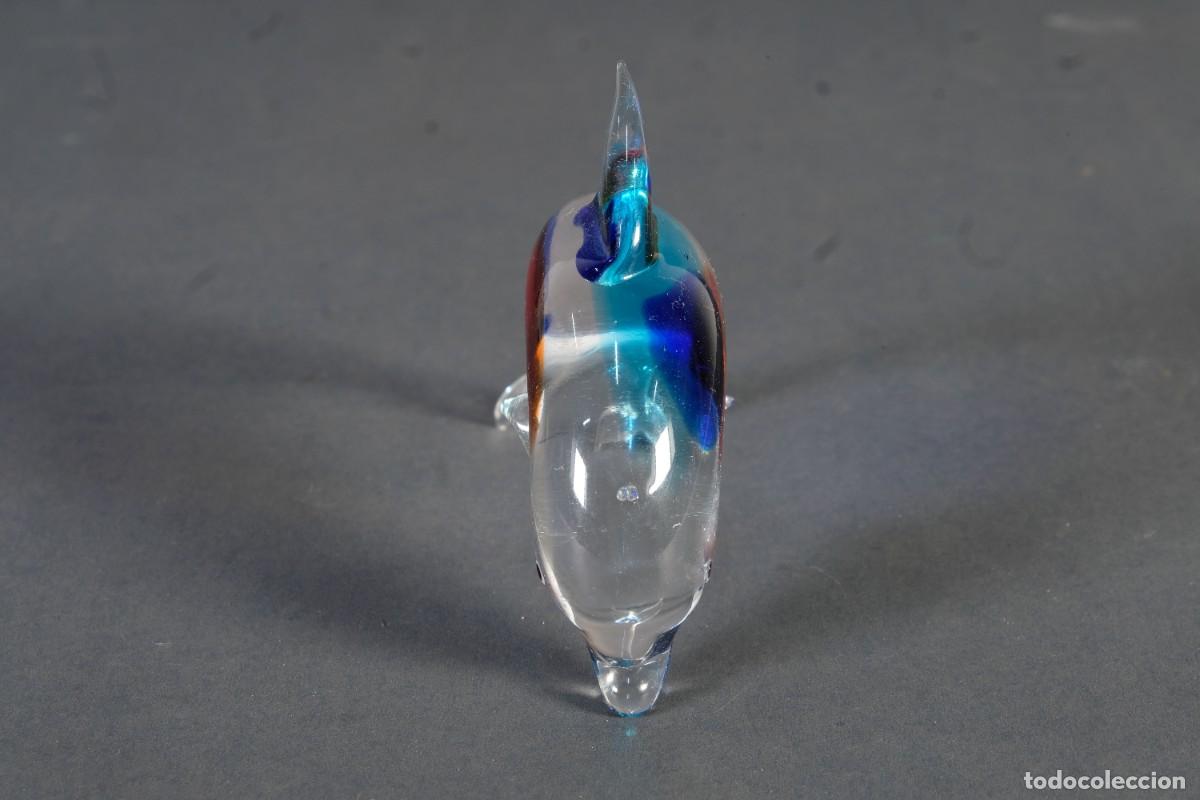 Antig&uuml;edades: Figura de delf&iacute;n en cristal de Murano - Foto 3
