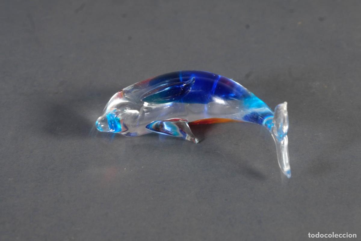 Antig&uuml;edades: Figura de delf&iacute;n en cristal de Murano - Foto 5