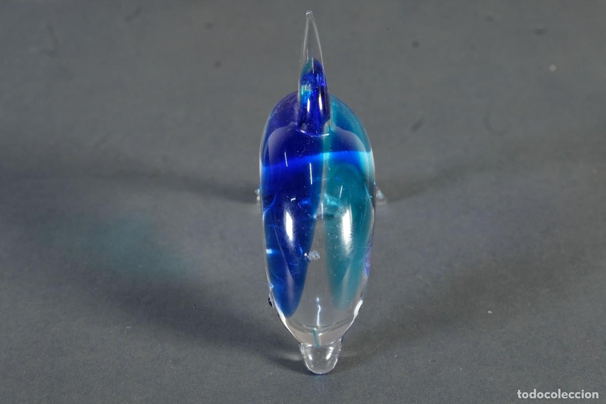 Antig&uuml;edades: Figura de delf&iacute;n en cristal de Murano - Foto 3