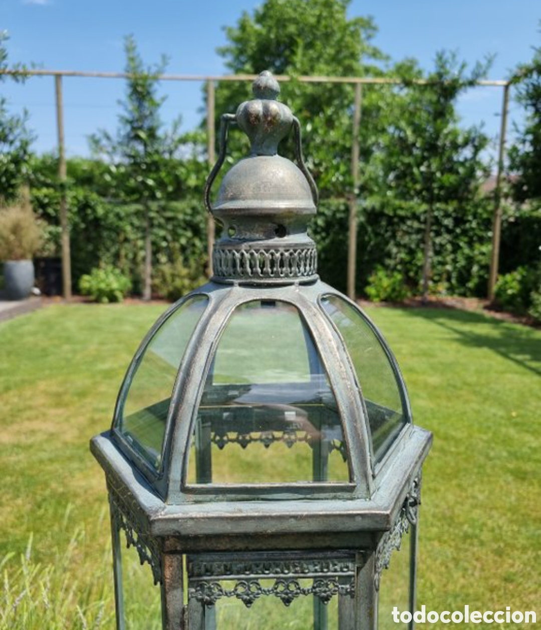 Antig&uuml;edades: N 77 FAROL DE METAL Y VIDRIO - Foto 4