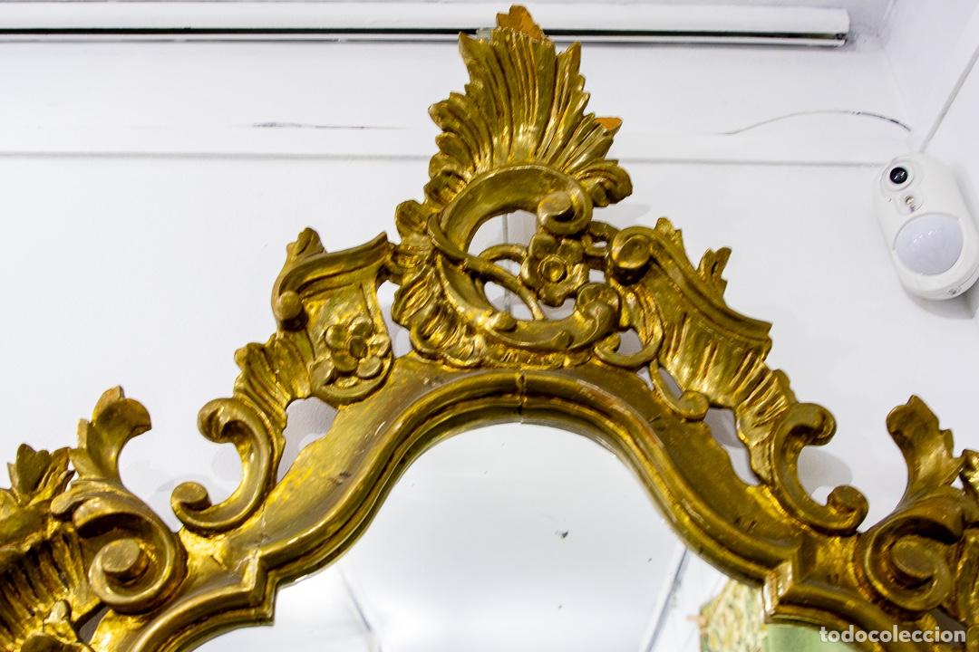 Antig&uuml;edades: CORNUCOPIA DE MADERA CON PAN DE ORO DEL SIGLO XIX - Foto 5