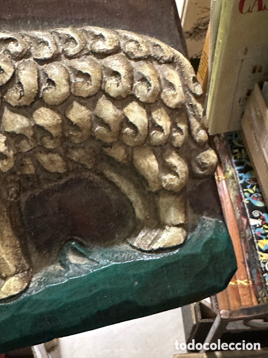 Antig&uuml;edades: Placa tallada en madera horiscopo aries - Foto 5