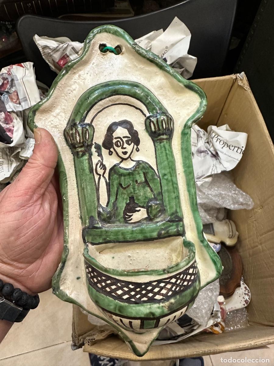 Antig&uuml;edades: Bonito benditera porcelana esmaltada - Foto 1