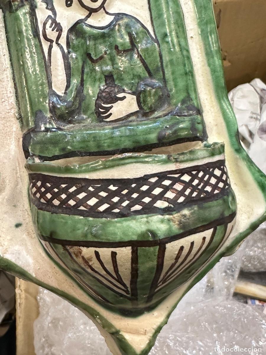 Antig&uuml;edades: Bonito benditera porcelana esmaltada - Foto 3