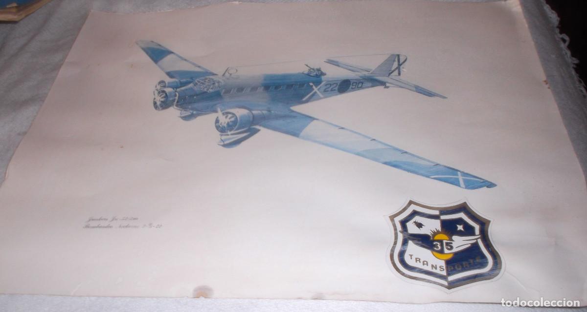 Antig&uuml;edades: lamina avion Junkers bombardeo de transportes