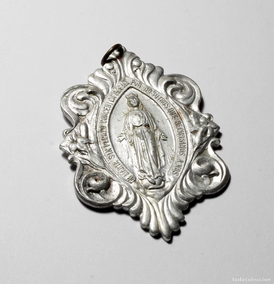 Antig&uuml;edades: GRAN MEDALLA EN ALUMINIO, MAR&Iacute;A INMACULADA - Foto 1