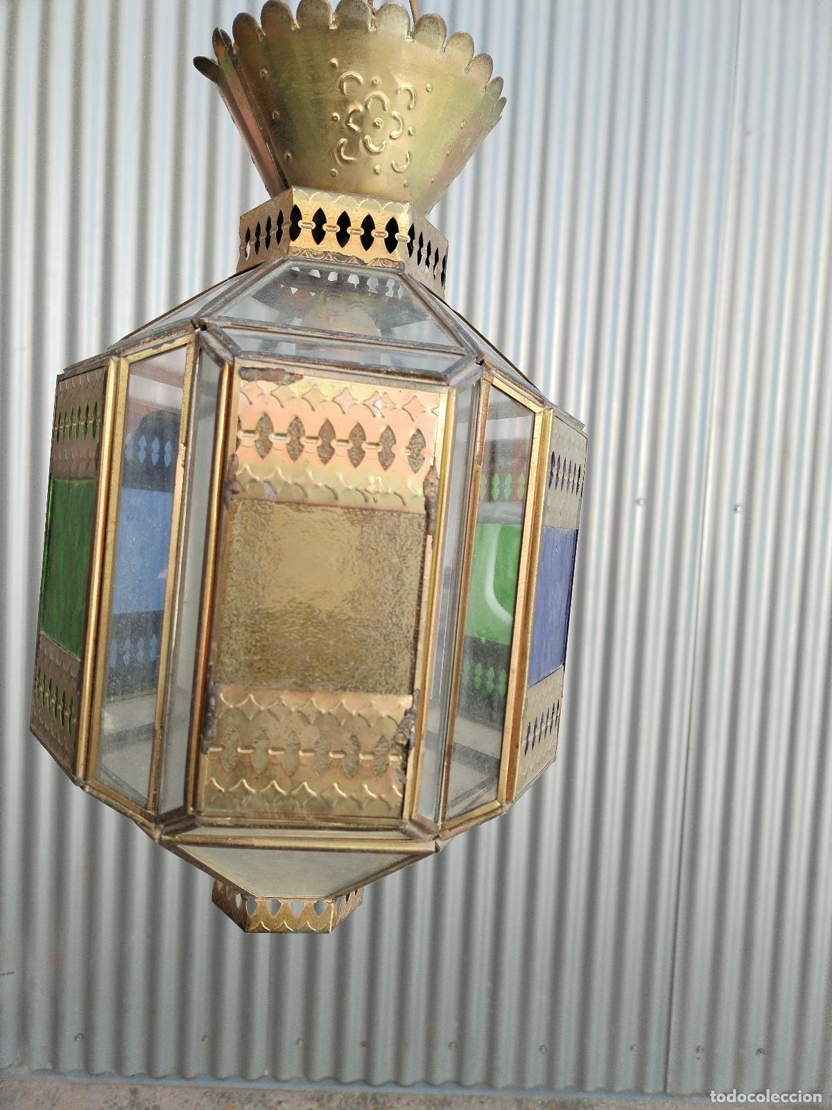 Antig&uuml;edades: lampara farol granadino - Foto 1