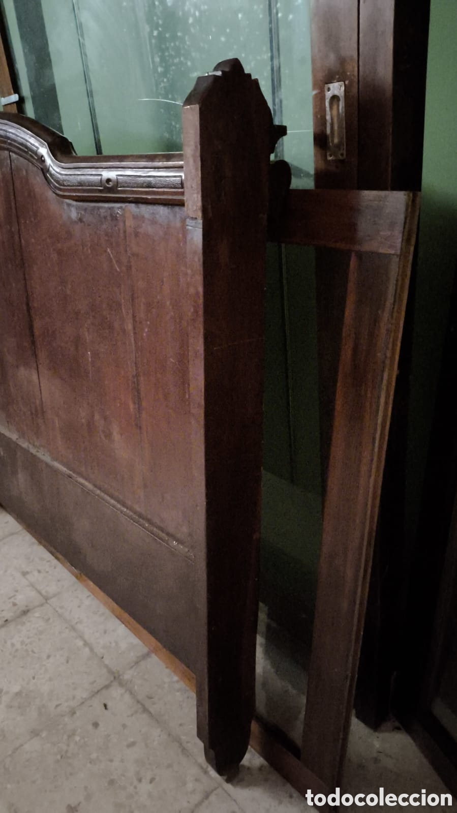 Antig&uuml;edades: cama antigua de madera maciza de caoba - Foto 2