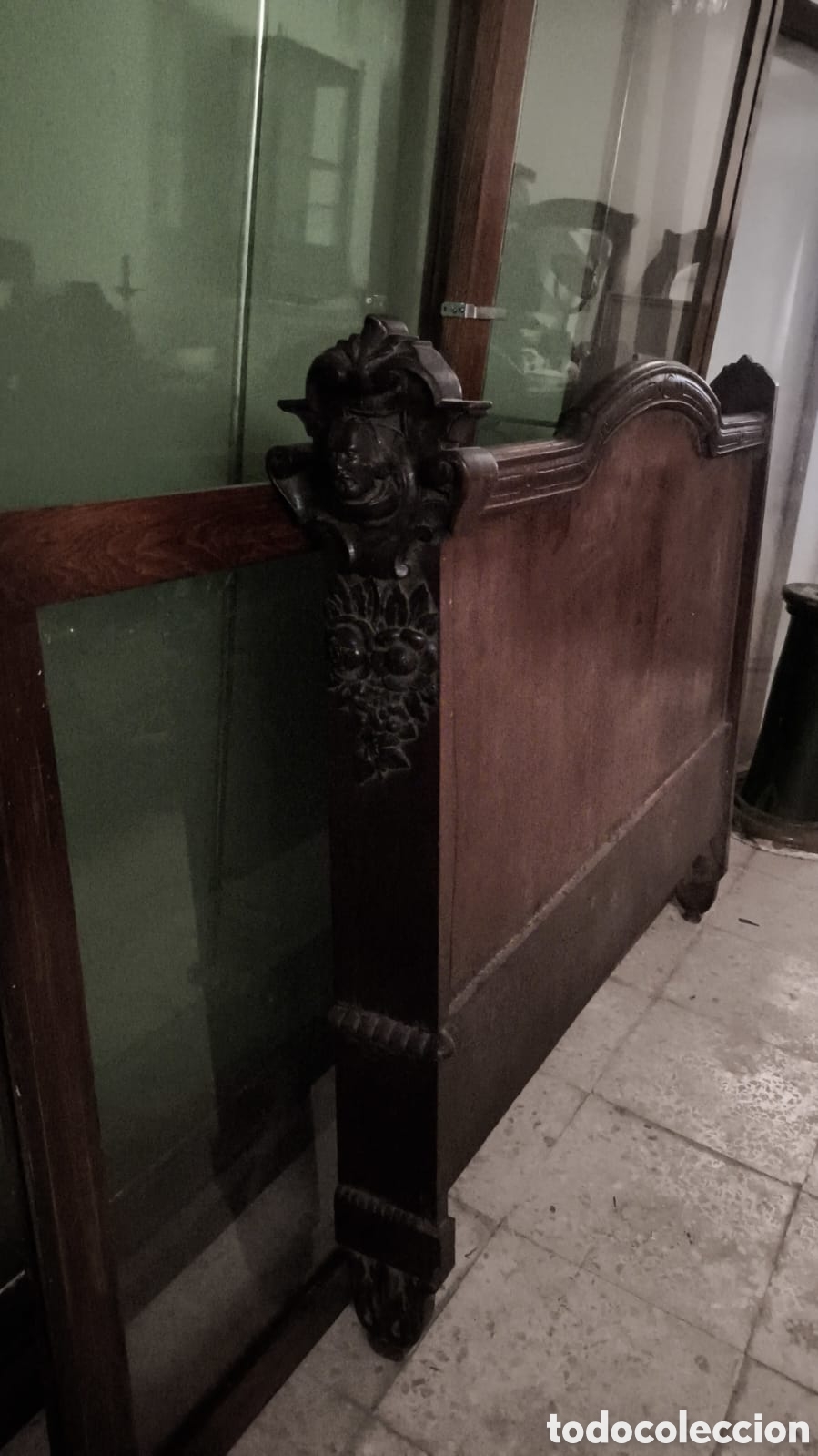 Antig&uuml;edades: cama antigua de madera maciza de caoba - Foto 3