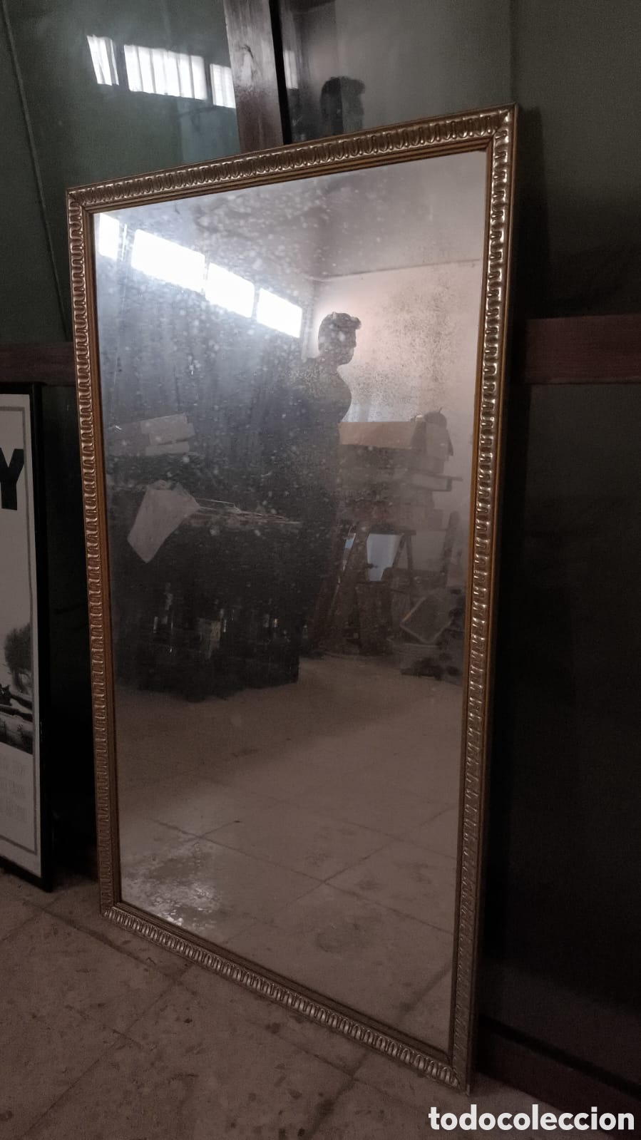Antig&uuml;edades: Espejo vertical sim&eacute;trico dorado estilo franc&eacute;s - Foto 3