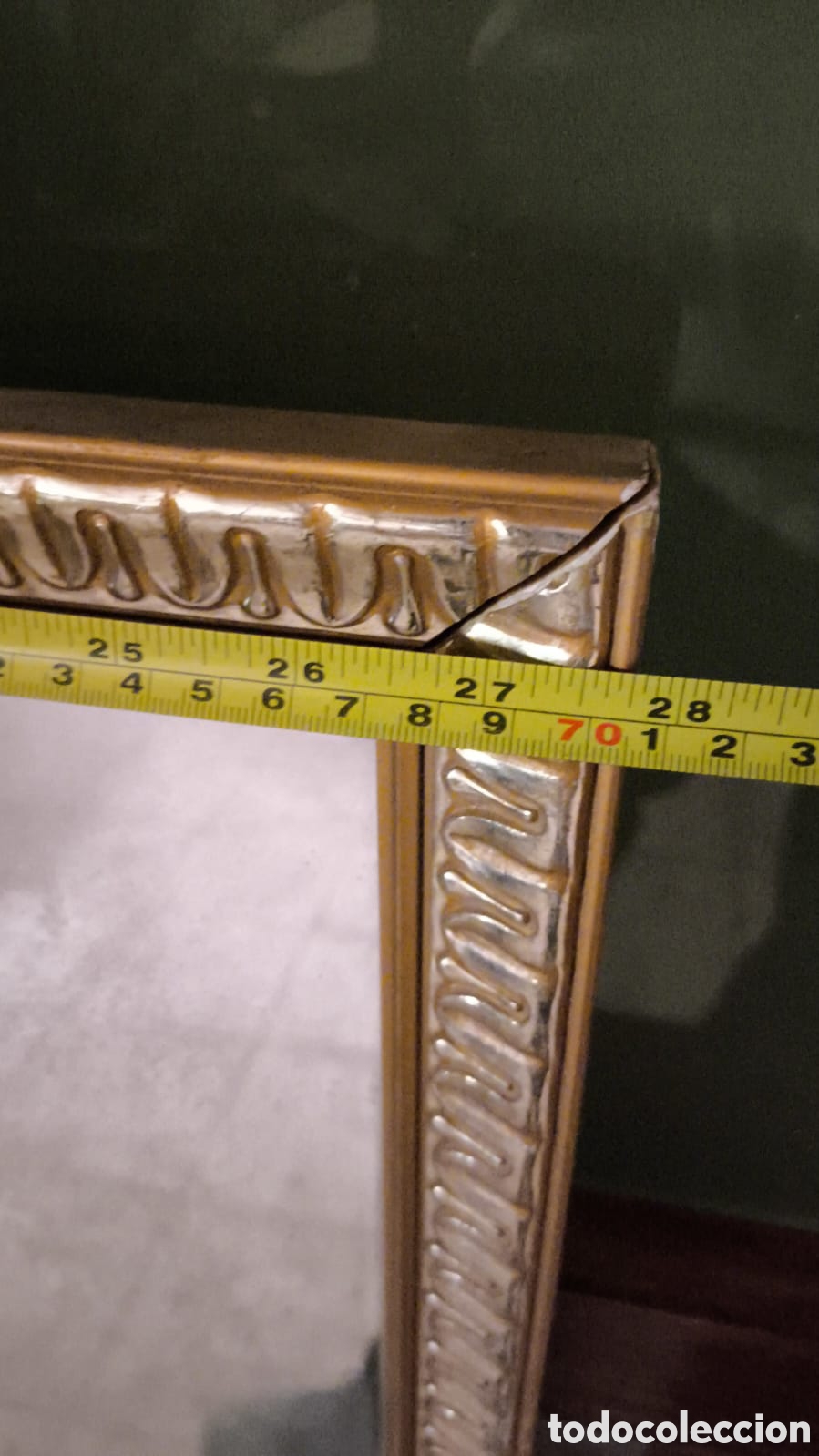 Antig&uuml;edades: Espejo vertical sim&eacute;trico dorado estilo franc&eacute;s - Foto 4