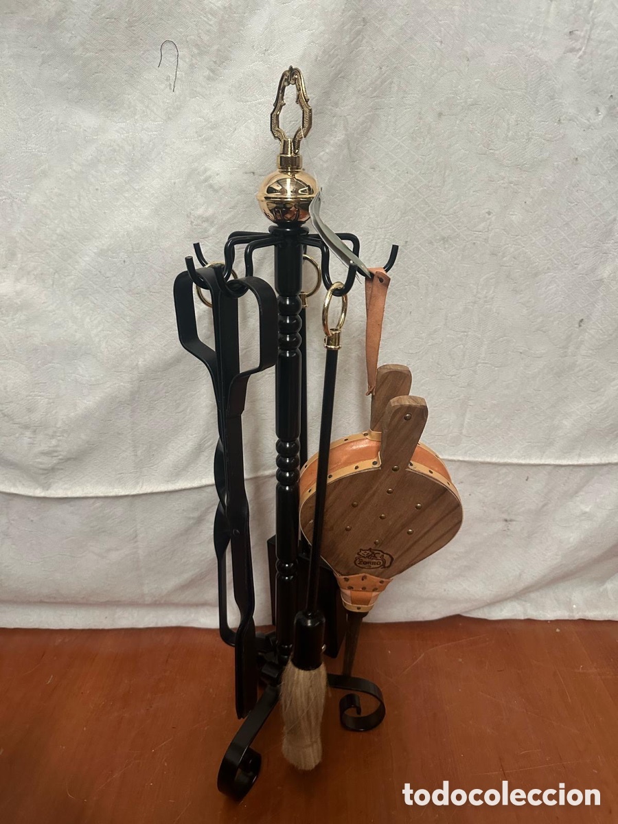 Antig&uuml;edades: Juego de chimenea antiguo - Foto 2