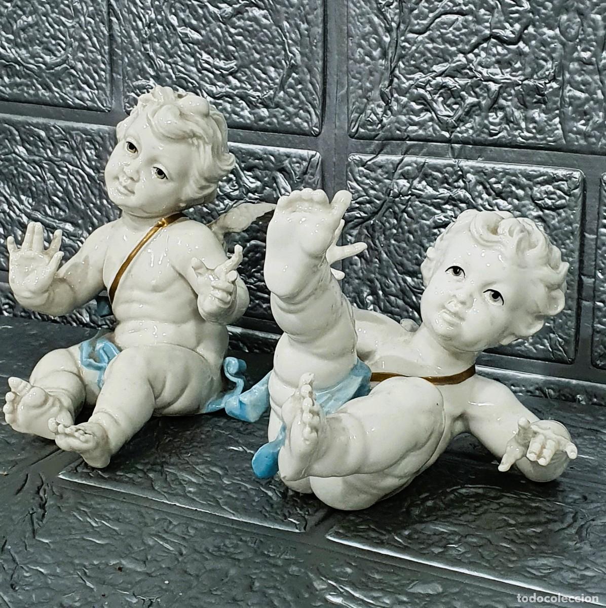 Antig&uuml;edades: Angelitos querubines en porcelana de Algora - Foto 4