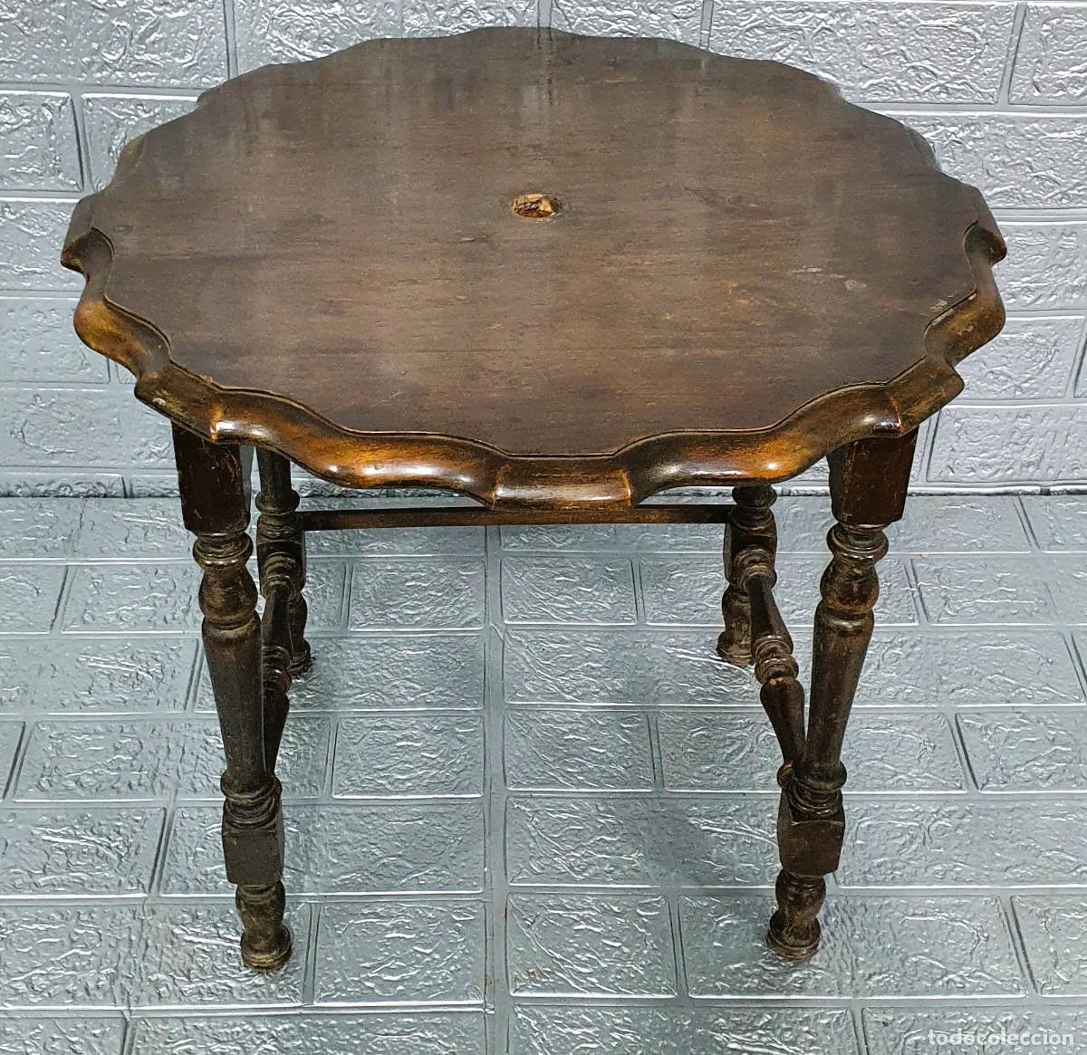 Antig&uuml;edades: Mesa de madera tipo pedestal - Foto 1