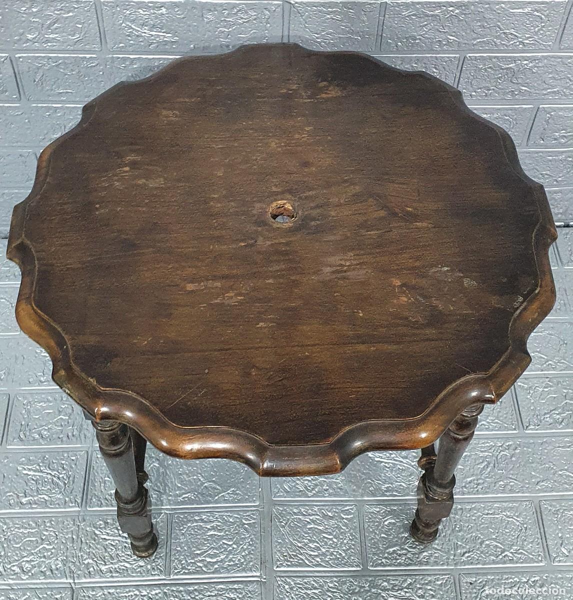 Antig&uuml;edades: Mesa de madera tipo pedestal - Foto 3