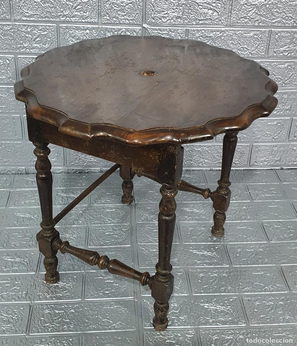 Antig&uuml;edades: Mesa de madera tipo pedestal - Foto 4