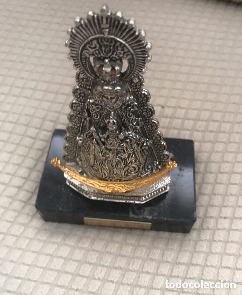 Antig&uuml;edades: Virgen del Roc&iacute;o sobre peana de m&aacute;rmol - Foto 4
